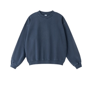 TKAN425D Sudadera Personalizada para Hombre, Bordada, Estilo Urbano de Invierno, Talla Grande, Holgada, 100% Algodón, Lavado Vintage, Cuello Redondo - Product Image 2