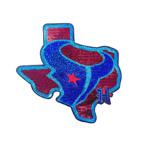 Venta caliente Sparkly Sequin Glitter Texas State Longhorns Parches de fútbol Bordado grande Iron on <span class=keywords><strong>Patch</strong></span> para camisas - Product Image 1
