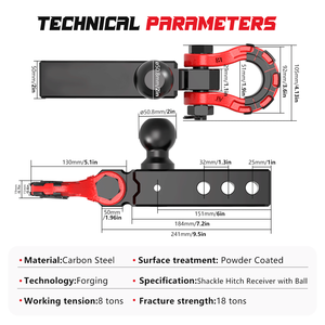 Accesorios para <span class=keywords><strong>Remolque</strong></span> Ambull, Grillete Galvanizado en Forma de D de Aleación de Aluminio, Receptor de <span class=keywords><strong>Enganche</strong></span> de 2'' para Coche, el Más Vendido - Product Image 2