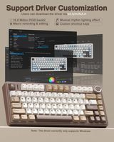 Clavier mécanique sans fil AULA F75 Bluetooth 5.0 USB 2.4G filaire, avec touches PBT RGB interchangeables à chaud, disposition 75%, clavier de jeu