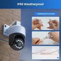 NVR 5MP avec 4 caméras PTZ PoE 360° °   Système de caméra de sécurité avec détection automatique des personnes et des véhicules pour la surveillance à domicile en extérieur