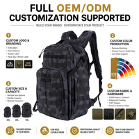 Sac à dos tactique Oxford camouflage robuste PF avec fermeture éclair, durable, imperméable, capacité de 20 à 36 L, système Molle, courbe physiologique