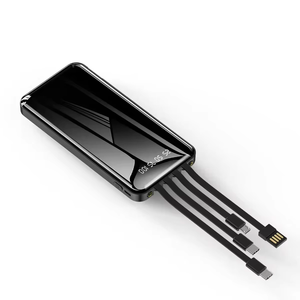 Wholesale Lightweight Battery Power Banks 10000mAh Power Bank with Built-in Cable Charger Custom Logo Gifts Power Bank