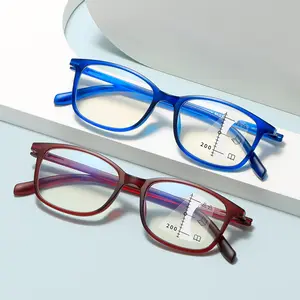 最佳品质时尚黑色红色0.5 0.75 1.0 1.25 1.5 1.75男女渐进式蓝光眼镜