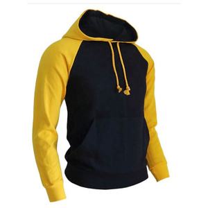 Sweats à capuche Respirant Sport Hommes Pull Coton Polyester Hoodies Noir Logo Personnalisé Photo Sweat Raglan Style Jaune Noir - Product Image 2