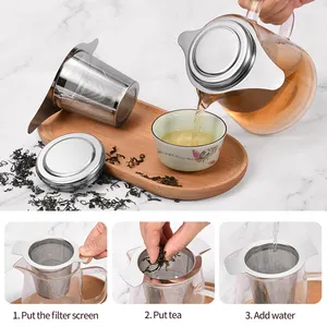 Kitchen Accessories Loose Leaf Double Handle Tea Stainer Fine Mesh Tea Filter 304 Stainless Steel Tea Infuser