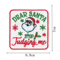 Patchs brodés drôles de Noël avec slogan, Père Noël, rennes, flocons de neige, badges thermocollants, appliques de vacances pour vêtements, sweats à capuche, sacs