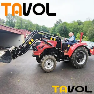 Factory supply 55hp 50hp 4 Wheel drive farm tractor with front end loader