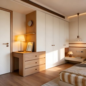 Mueble <span class=keywords><strong>de</strong></span> Almacenamiento Moderno Minimalista Blanco Contraste <span class=keywords><strong>de</strong></span> <span class=keywords><strong>Madera</strong></span> Natural Estilo Japonés Wabi-Sabi <span class=keywords><strong>con</strong></span> Compartimentos Abiertos y Cerrados - Product Image 1