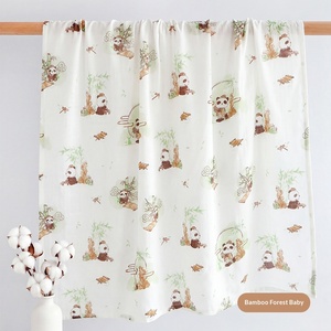 Manta Envolvente Transpirable de Bambú y Algodón de 90x90cm con Diseño de Dibujos Animados para Bebé, Antiácaros, Doble Capa, Tejido de Muselina, para Recién Nacidos - Product Image 3