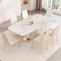 Table à manger en dalle de roche haut de gamme de luxe légère de Style italien Nouveau pour 2024 Ménage Petite table à manger simple moderne