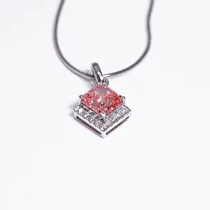 Damen 1-Karat feine Farbe CVD Lab Diamant-Halskette 18K Diamantschmuck elegantes Schmuckstück
