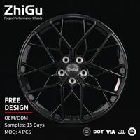 Jantes forgées en aluminium 6061-T6, finition noir brillant personnalisé, design concave profond, performance, 18-22 pouces, noir jet, certifiées DOT JWL TUV