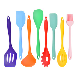 <b>Silicone</b> Kitchen Utensil Set 8 Piece Heat Resistant Cooking <b>Tools</b> Spatula Spoon Set for Non Stick Pans - Product Image 5