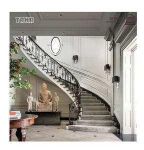 TAKA Hot sell Marble Staris with Spiral/Curved Marble Staircase Stair Handrail