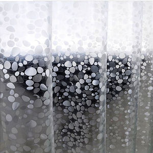 Rideau <span class=keywords><strong>de</strong></span> douche transparent classique en EVA écologique, motif galets, 72x72 pouces, imperméable, résistant à la moisissure, avec 12 crochets pour salle <span class=keywords><strong>de</strong></span> bain - Product Image 2