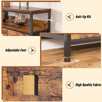 Vekin Home Furniture Commode de salon Meuble TV Console Canapé Table avec 7 tiroirs et étagères ouvertes à 2 niveaux