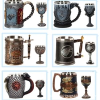 Anualidades Juego De Tronos Statue Huaqi GTA01 GTA21 Artisan Metal Mug Starka creed Thrones Stein Artisan Mug