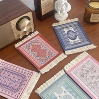 Sous-verres à pompons en tissu polaire, style moderne, imprimés UV, isolants thermiques, serviettes de table, accessoires photo, sous-verres imprimés pour tasses