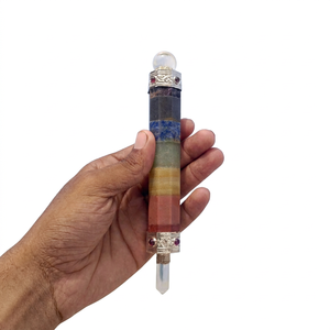 Varita de Sanación de Siete Chakras, Varita de Cristal Natural para Reiki, Meditación y Sanación Energética - Product Image 1