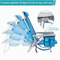 Chaise de camping pliable en aluminium, légère et portable, pour la pêche, les activités de plein air et la plage, avec poche de rangement pour glace