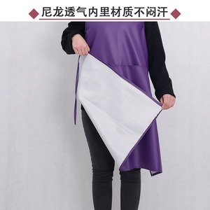 Pu <b>Leather</b> <b>Apron</b> Waterproof Oil Proof Wear Resistant Kitchen Cooking Vest Style For Men Women Adult Solid Color - Product Image 4