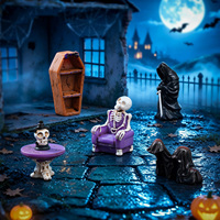 Figurines miniatures en résine en gros pour Halloween : squelette, fantôme, ornement de canapé, micro-paysage, artisanat de décoration DIY pour la maison et le bureau