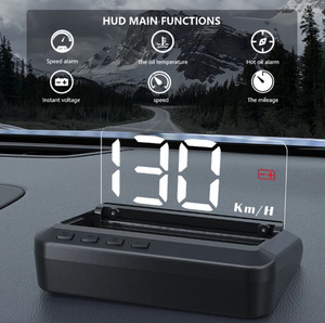 C100 จอแสดงผลบนกระจกหน้ารถ HUD ระบบเตือนความเร็วเกินกำหนด พร้อมมาตรวัดความเร็วอิเล็กทรอนิกส์อัตโนมัติ - Product Image 2