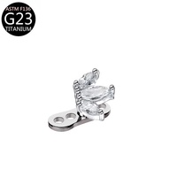 Clous de piercing microdermiques en titane 14G avec zircone cubique pour cartilage, hélix, tragus, boucles d'oreilles en titane