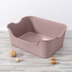 <b>Cat</b> Litter <b>Box</b> Rectangle Plastic Easy Clean Semi Enclosed For <b>Cats</b> Daily Use - Product Image 2