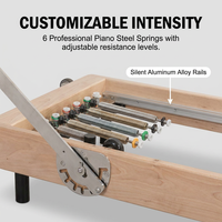 Machine de Pilates professionnelle pliable en chêne, lit coulissant de yoga peu encombrant pour la maison, la gym, le fitness et l'entraînement de modelage corporel