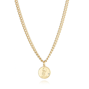 Hip hop punk Collar chapado en oro 12 Constelaciones collar <span class=keywords><strong>de</strong></span> acero inoxidable joyería - Product Image 6