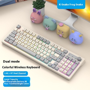 Hot bán 98-Key Dual-mode không dây cho <span class=keywords><strong>bluetooth</strong></span> Bàn phím hỗn hợp ánh sáng màu sắc thời trang cho máy tính để bàn và máy tính xách tay văn phòng kinh doanh - Product Image 5