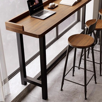 Nouvelle chaise de Table haute en bois massif Simple pour la maison Bar jardin Restaurant longue conception de mur de fenêtre de déflecteur étroit pour cave à vin