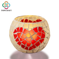 Diwali décor chauffe-plat mosaïque bougie tasse conteneur luxe chandeliers verre bougie porte-pot lanterne
