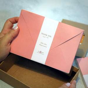 Pack de cartes de remerciement personnalisées, élégant, gris, rose, feuille d'or en relief, carte de remerciement avec <span class=keywords><strong>presse</strong></span>, enveloppe et autocollant - Product Image 5