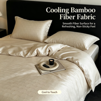 Drap-housse en bambou tissé jacquard écologique et biologique rafraîchissant 300TC, style moderne, ensemble de literie 4 pièces pour l'été