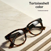 Lunettes Intelligentes Femme E06D avec Traduction IA pour Appels Vocaux, Caméra 13MP pour Photo/Vidéo, Motif Écaille de Tortue, Écran Tactile