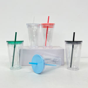 <strong>Wholesale</strong> 16oz 24oz BPA Free Double Wall Acrylic Tumblers Clear Plastic Soda Beer Coffee Mug for <strong>Snow</strong> <strong>Globe</strong> and UV DTF Wraps - Product Image 3