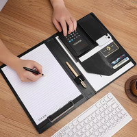 Carpeta de Documentos Ejecutiva Premium de Cuero, Tamaño A4, Portafolio Profesional para Entrevistas y Conferencias de Oficina