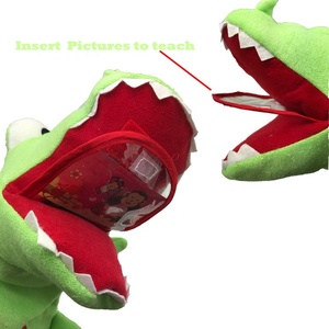 Karikatür hayvan timsah ağız açılış hareketli sahne sahne peluş doldurulmuş kukla - Product Image 4