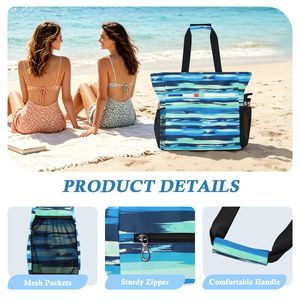 Bolsa de Playa de Poliéster al por Mayor, Bolsa de Compras Reutilizable con Forro Impermeable - Product Image 2