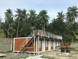 Maison modulaire moderne à deux étages en conteneurs avec terrasse sur le toit, idéale pour le camping de luxe ou l'entreprise de tiny houses - Product Image 3
