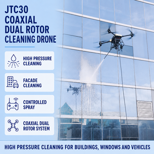 โดรนทำความสะอาดหน้าต่างแบบโคแอกเชียลคู่รุ่น JTC30 พร้อมอุปกรณ์ฉีดน้ำแรงดันสูงสำหรับทำความสะอาดอาคารและบำรุงรักษาทรัพย์สิน - Product Image 1