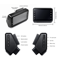 Caméra de tableau de bord AHD 4K pour moto avec enregistrement en boucle de 3 pouces, Wifi, GPS, Carplay, TPMS, BSD