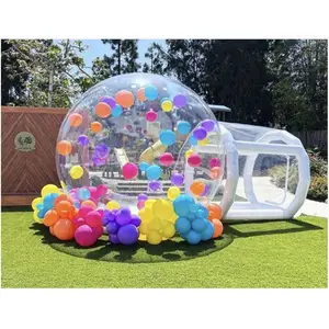 Casa de burbujas de alta calidad, globos inflables, casa de globos de burbujas dobles, casa de burbujas inflable con globos