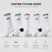 Chaussettes de cyclisme personnalisées avec logo, chaussettes athlétiques respirantes, chaussettes de sport, fabricant OEM ODM