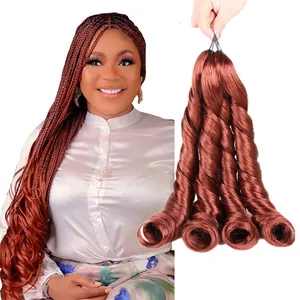 Julianna Kanekalon Pony Style Synthétique Crochet Cheveux Attachement 24 Pouces Soyeux Français Espagnol Curl Tressage Extension de Cheveux