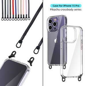 Stock Case For Iphone 15 15 Plus Super Protection Drop Test 1.2m 15 Pro Clear Case Crochet bandoulière amovible - Product Image 1