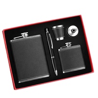 Flasque Jack Daniel personnalisée de 8 oz en acier inoxydable en cuir noir personnalisable